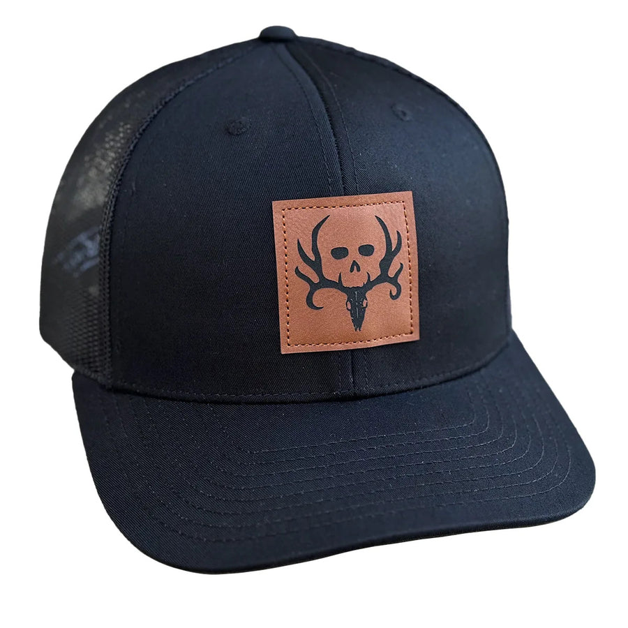 All Black Richardson 112 Leather Patch