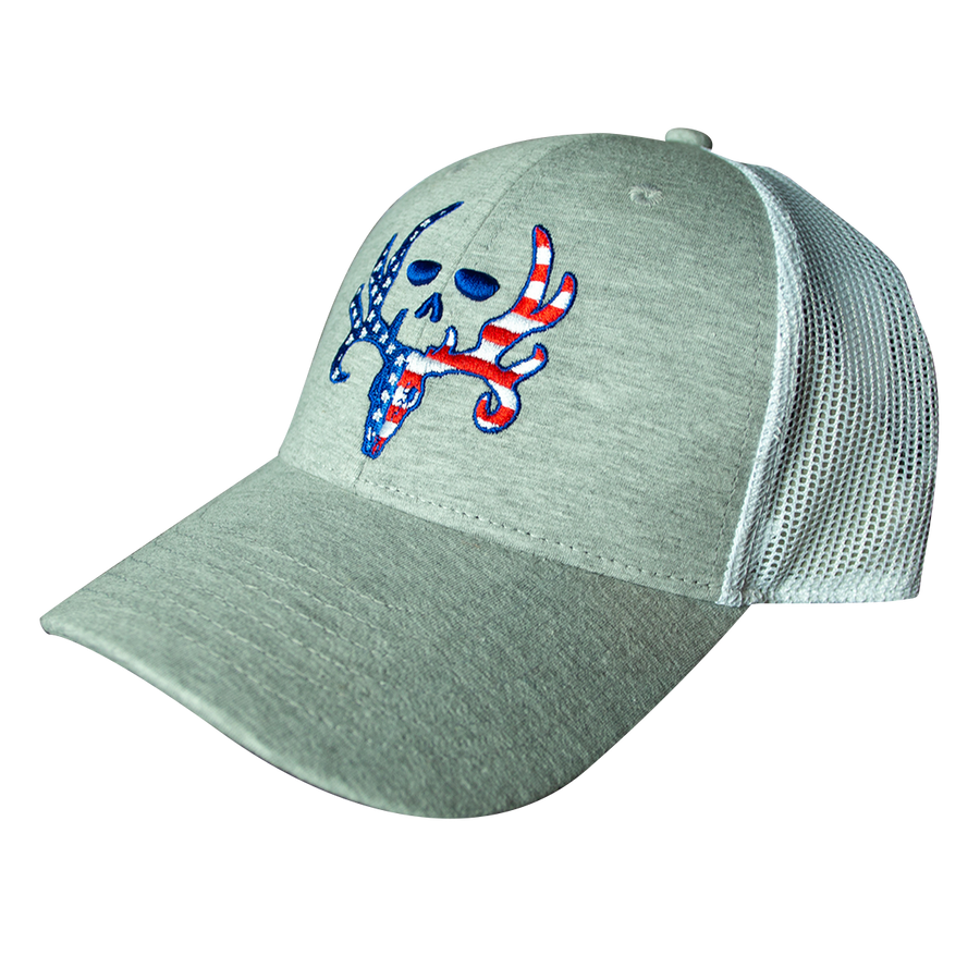 Red, White & Blue Skull Mesh Back Cap