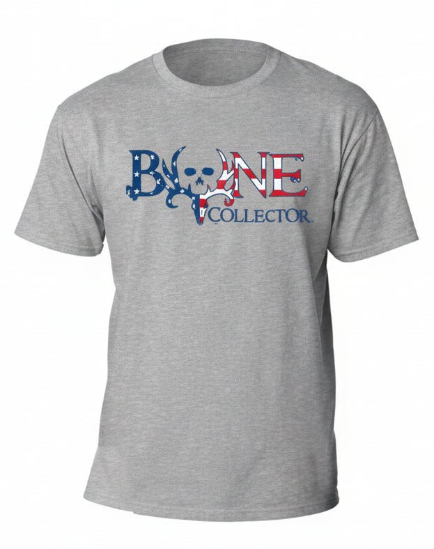 American Flag Bone Collector Logo Tee