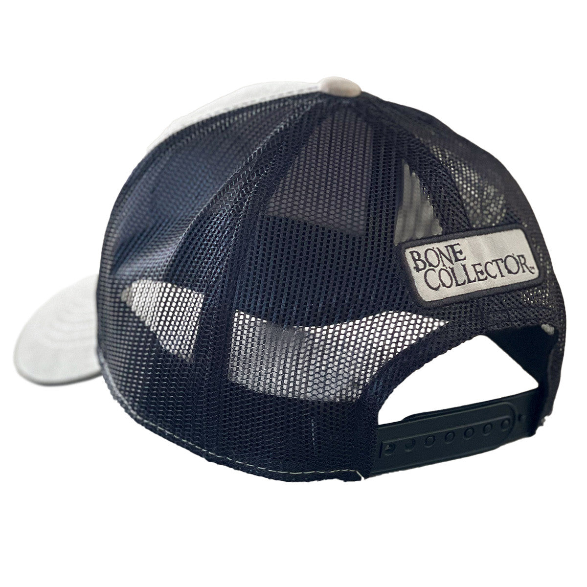 bone collector khaki black stars circle leather patch hat back