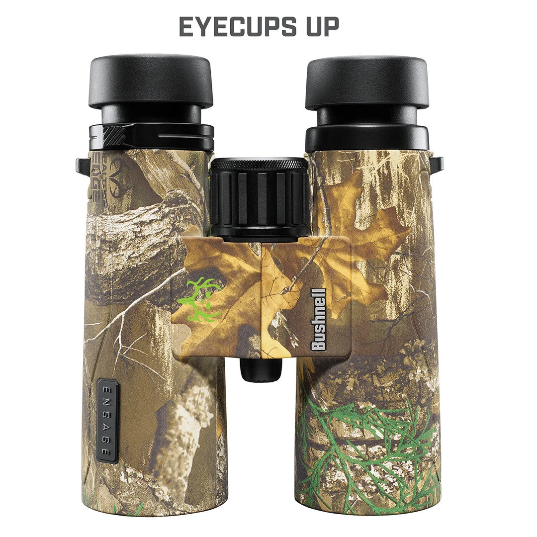 10X42mm Engage X Real Tree Edge Bone Collector Binoculars eyecups up