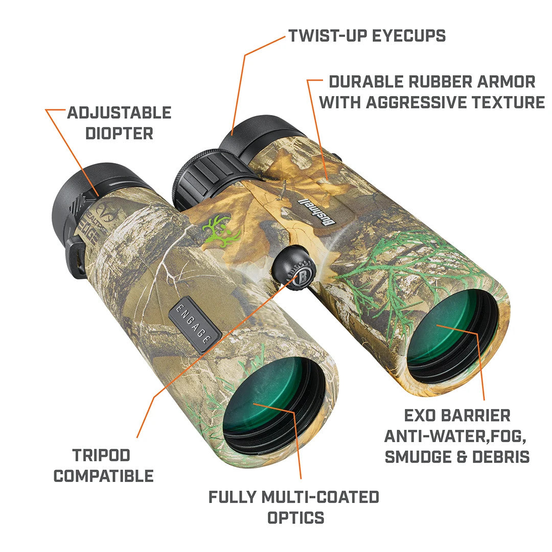 10X42mm Engage X Real Tree Edge Bone Collector Binoculars features