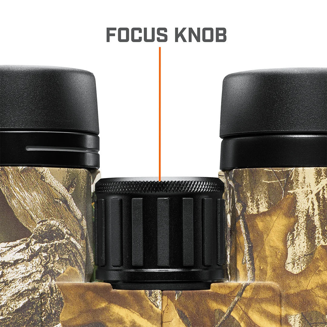 10X42mm Engage X Real Tree Edge Bone Collector Binoculars focus knob
