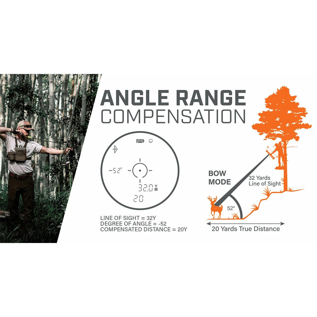 6x25 Bone Collector 1800 Black Gray Laser Range Finder Gen2 angle range compensation
