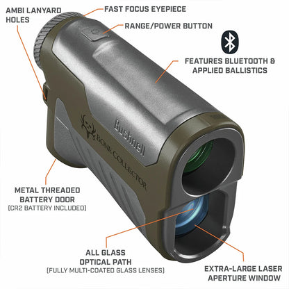 6x25 Bone Collector 1800 Black Gray Laser Range Finder Gen2 features