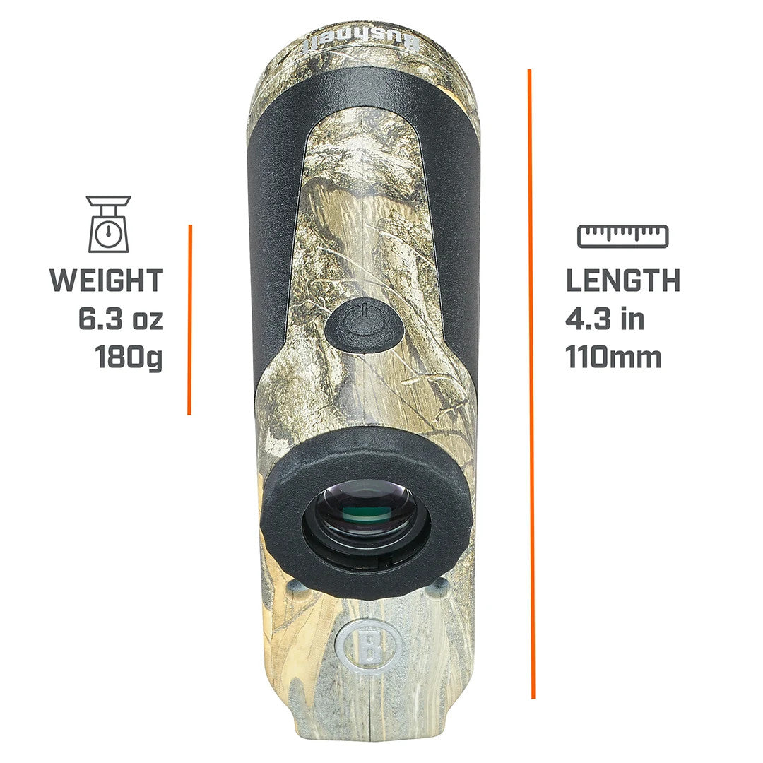 6x25 Bone Collector 850 Real Tree Edge Laser Rangefinder length and weight