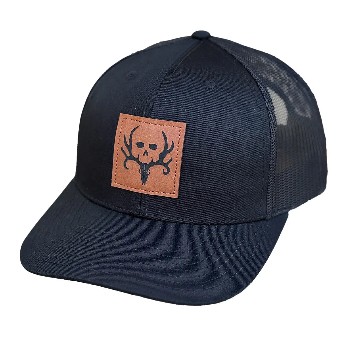 All Black Richardson 112 Leather Patch