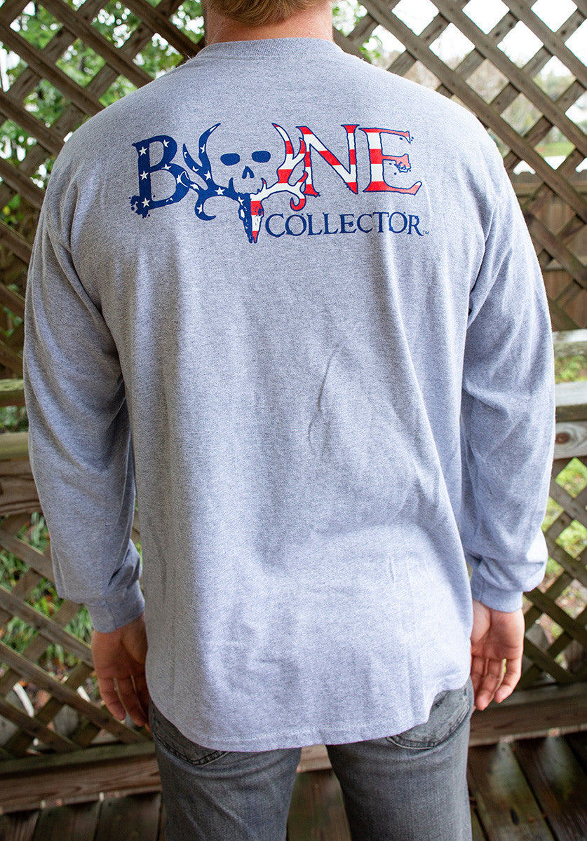 American Flag BC Logo L/S - Grey / Americana