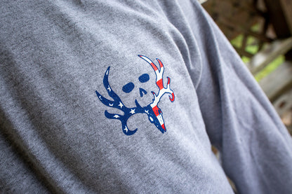 American Flag BC Logo L/S - Grey / Americana