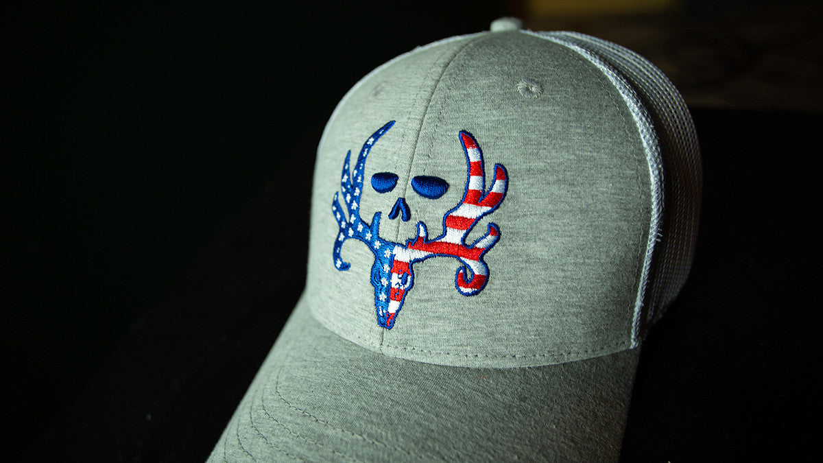 Red, White & Blue Skull Mesh Back Cap