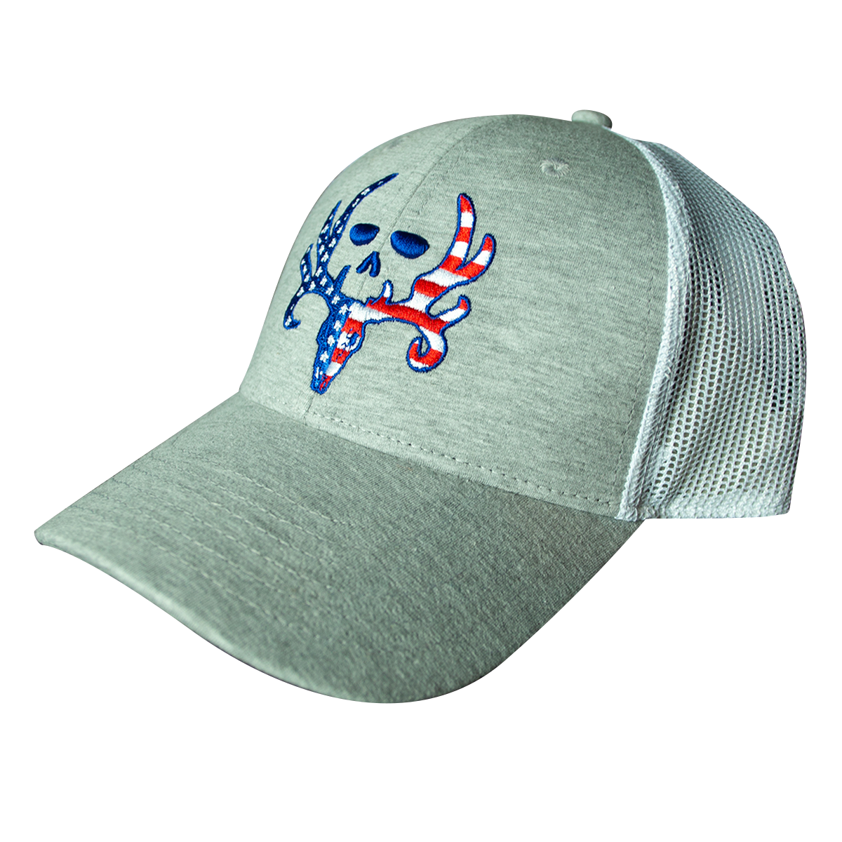 Red, White & Blue Skull Mesh Back Cap