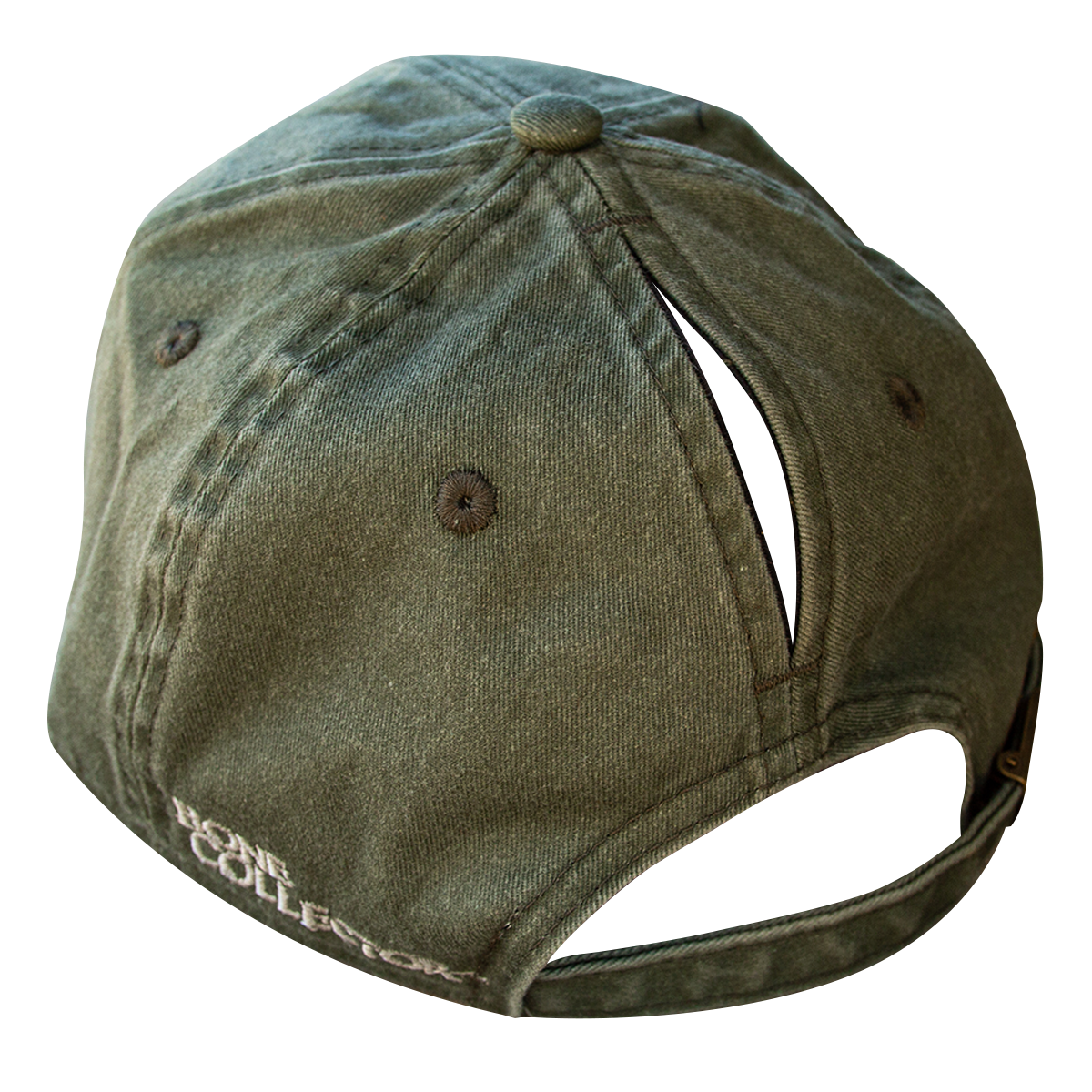 Women's Leather Patch Pony Tail Holder Hat