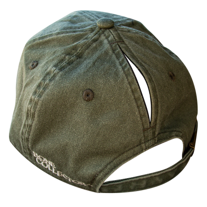 Women's Leather Patch Pony Tail Holder Hat