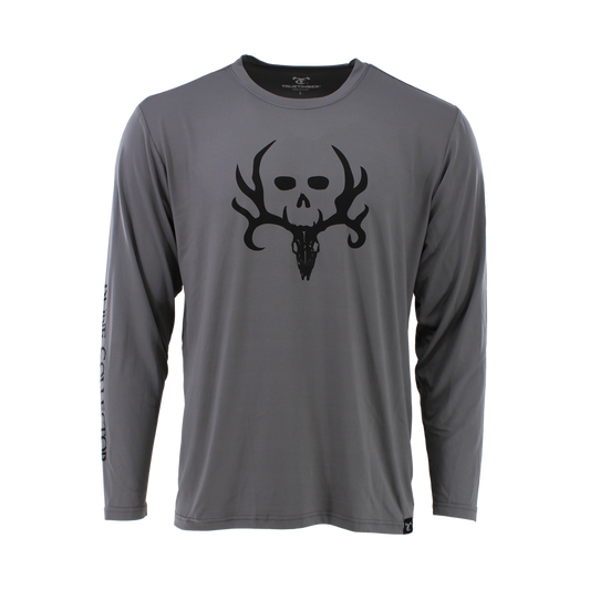 Bone Collector Long Sleeve Performance Shirt - Cool Gray
