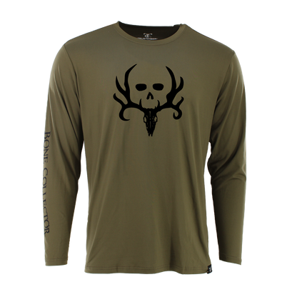 Bone Collector Long Sleeve Performance Shirt - Olive Night