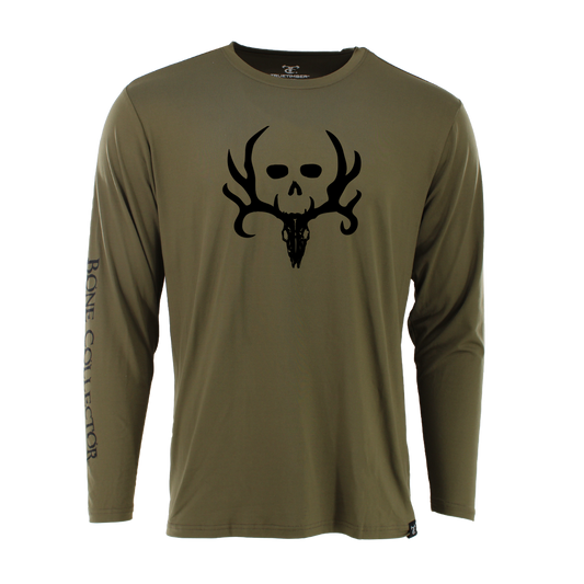 Bone Collector Long Sleeve Performance Shirt - Olive Night