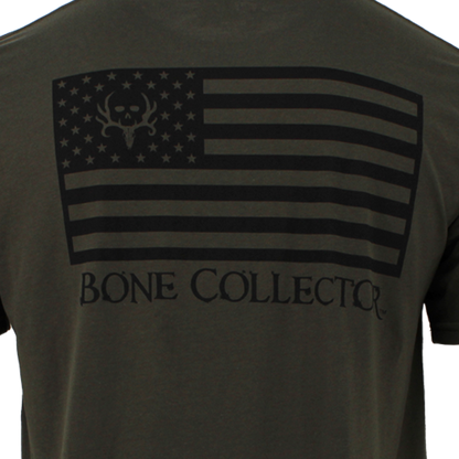 Bone Collector Short Sleeve Durasoft Flag Tee - Forest Night
