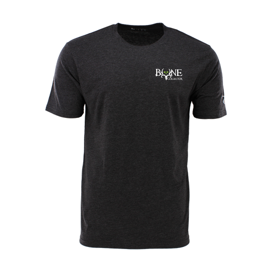Bone Collector Short Sleeve Durasoft Tee with Chest Logo - Charcoal Heather