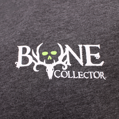 Bone Collector Short Sleeve Durasoft Tee with Chest Logo - Charcoal Heather