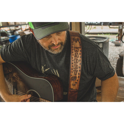 Bone Collector Custom Leather Guitar Sling