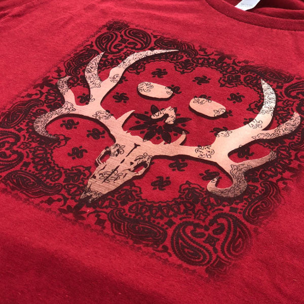 Carved Rose Gold Ladies Lightweight Tee | Canyon Red