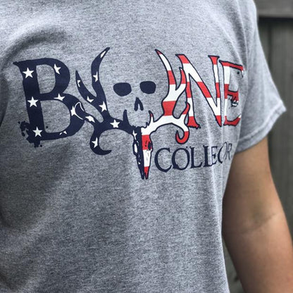 American Flag Bone Collector Logo Tee