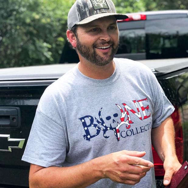 American Flag Bone Collector Logo Tee
