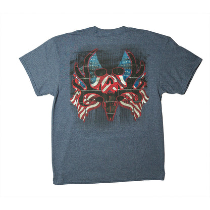 Never Surrender Flags Heather Navy back