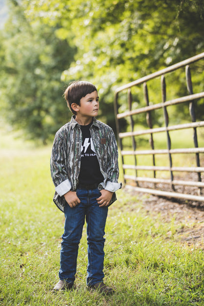 bc raskulls born to hunt youth tee close up