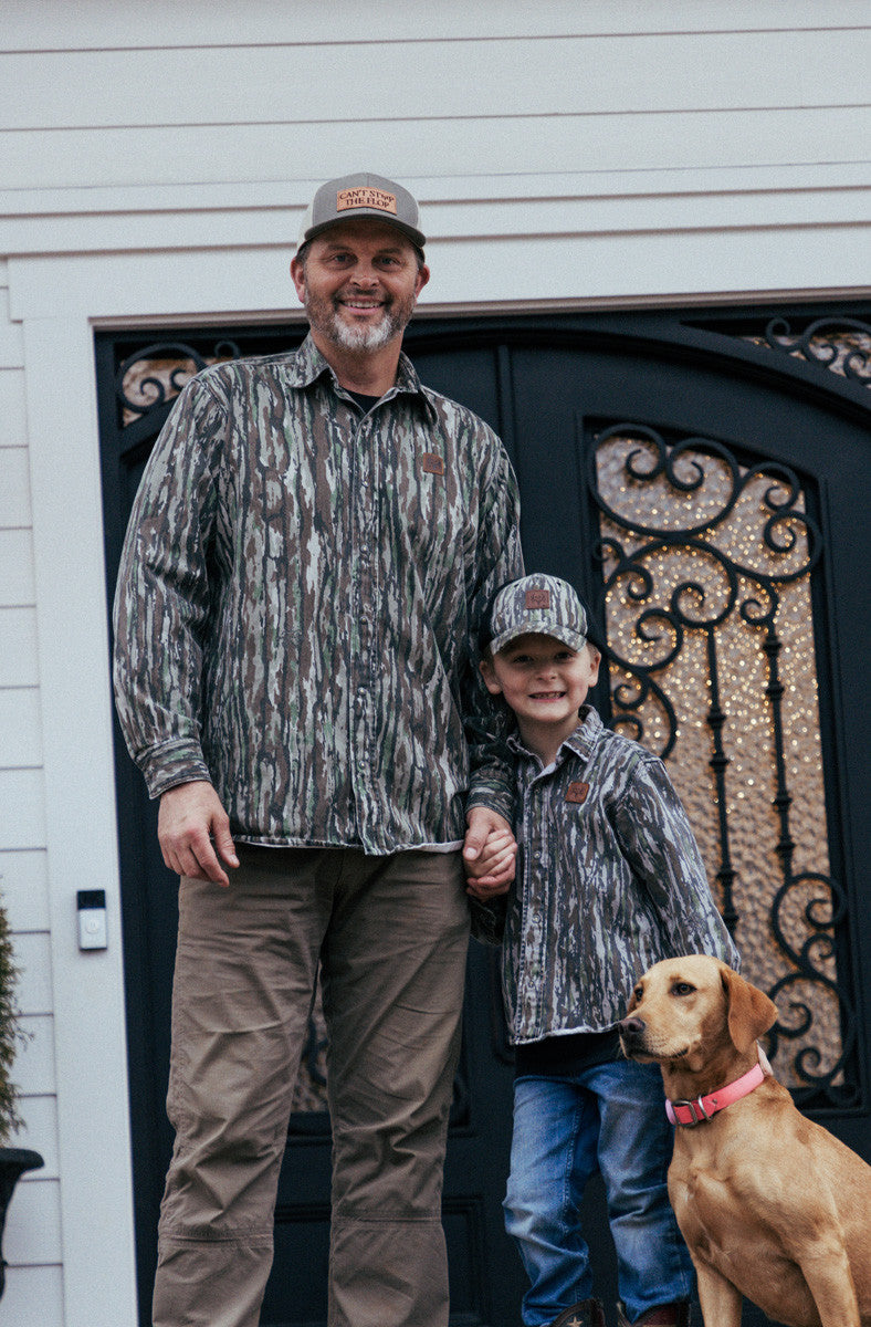 bc raskulls man-child adult twill button-up shirt michael waddell and child