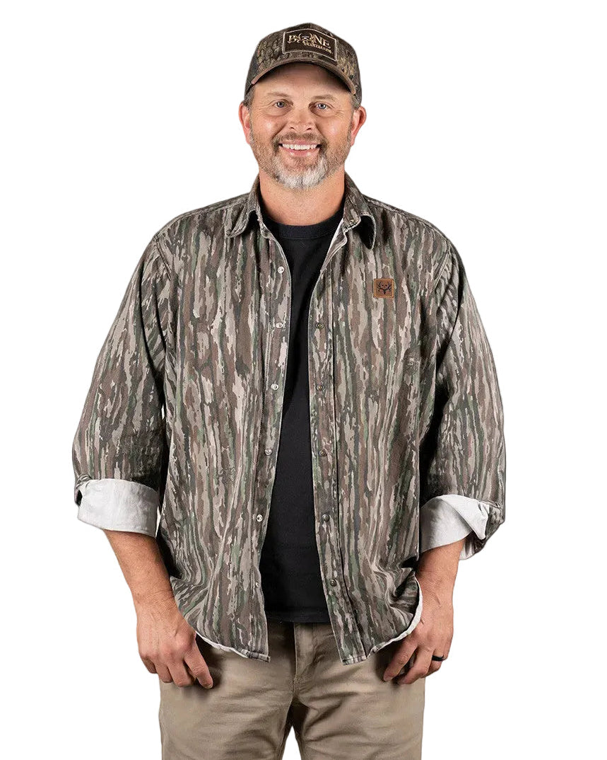 bc raskulls man-child adult twill button-up shirt front Michael Waddell