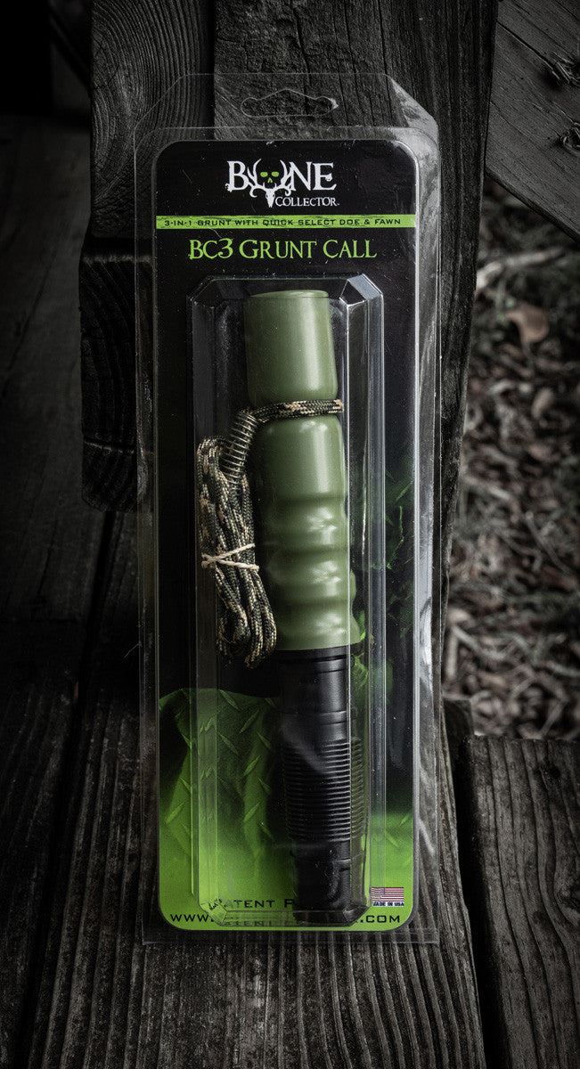 bone collector bc3 buck grunt call 3-in-1 Grunt with Quick Select Doe and Fawn packaging front