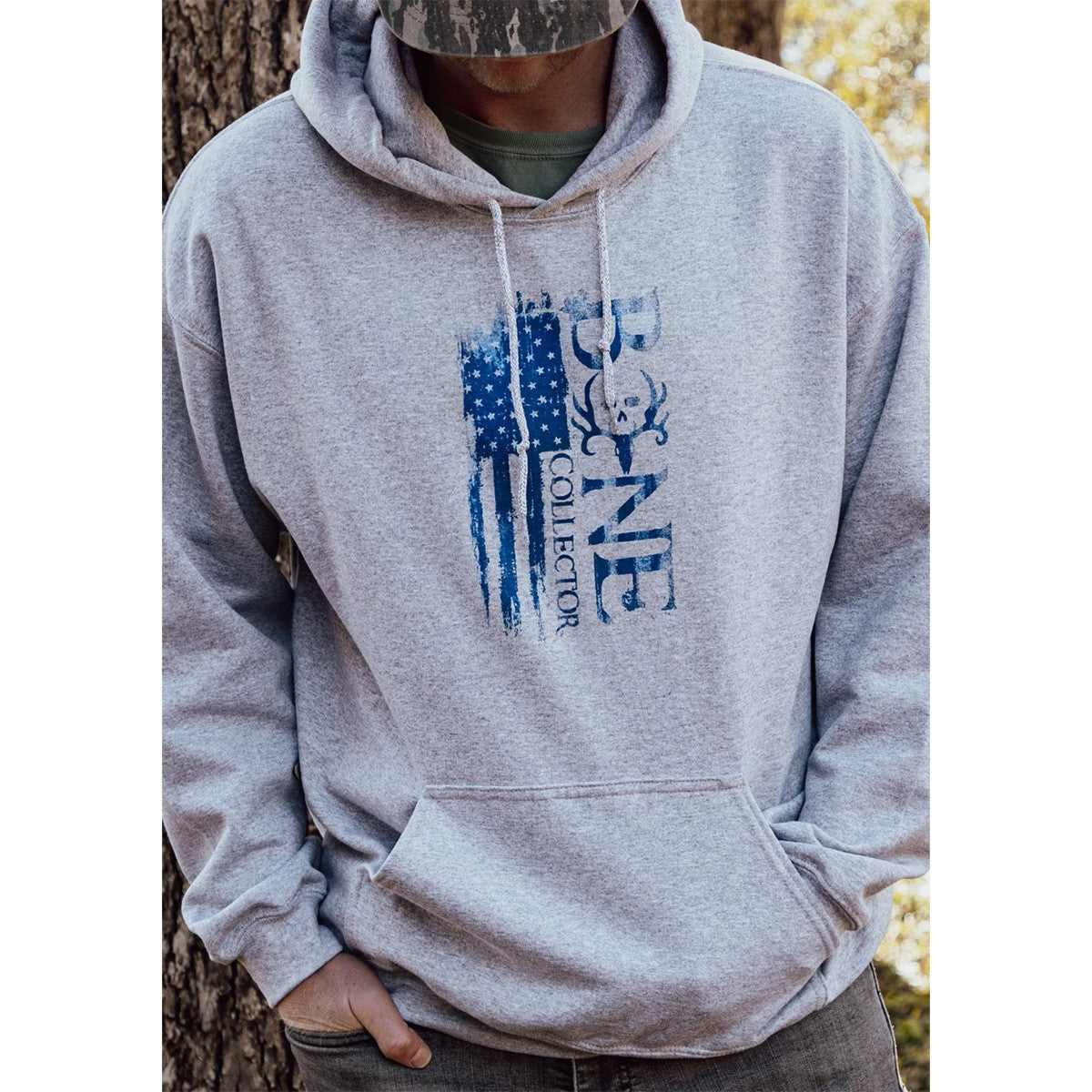 bone collector blue flag hoodie