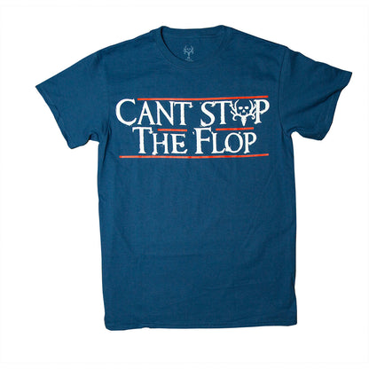 bone collector cant stop the flop cstf tee harbor blue front