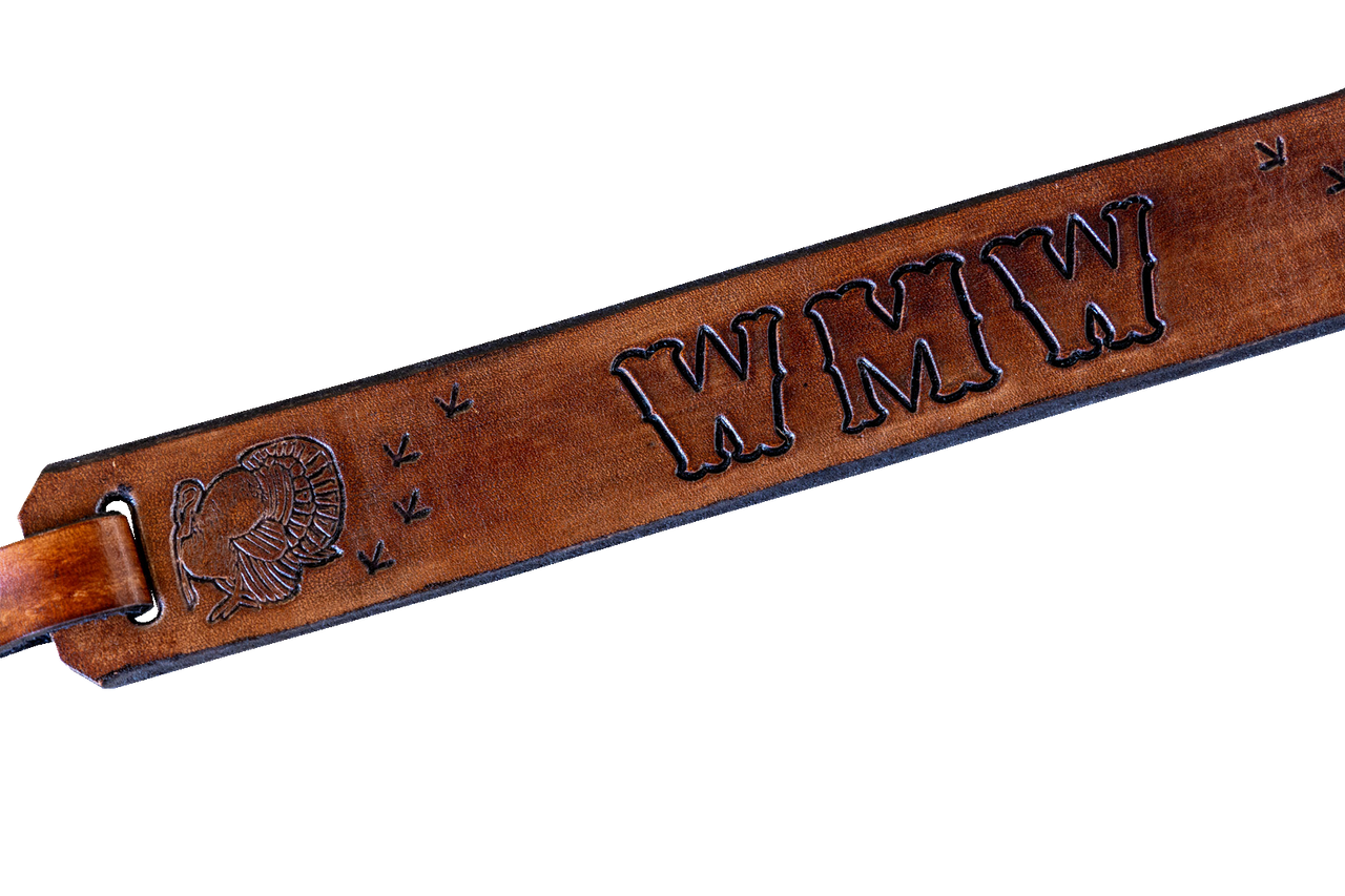 bone collector custom leather turket totes light brown gobbler pattern