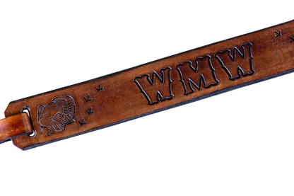 bone collector custom leather turket totes light brown gobbler pattern