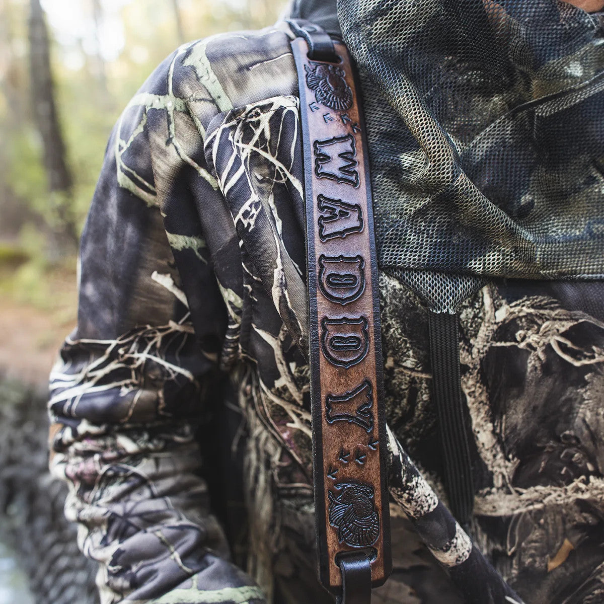 bone collector custom leather turkey tote