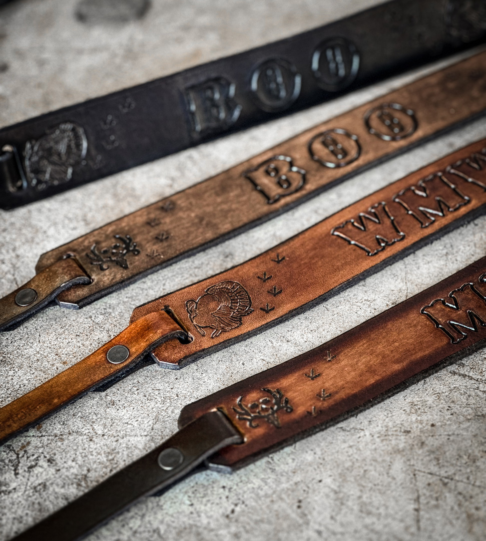 bone collector custom leather turkey totes left pattern