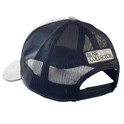 bone collector khaki black stars circle leather patch hat back