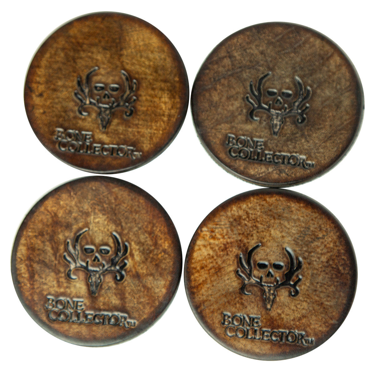 Bone Collector Leather Coasters | Rugged, Stylish Protection
