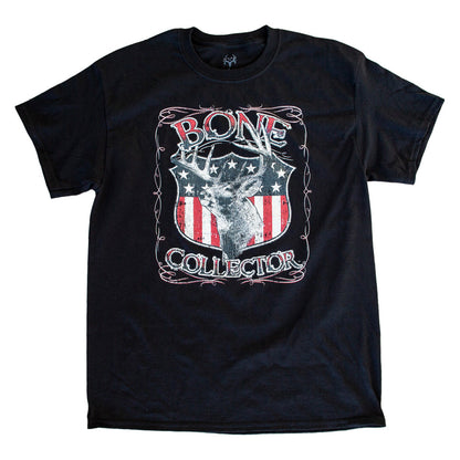bone collector shield americana tee black front