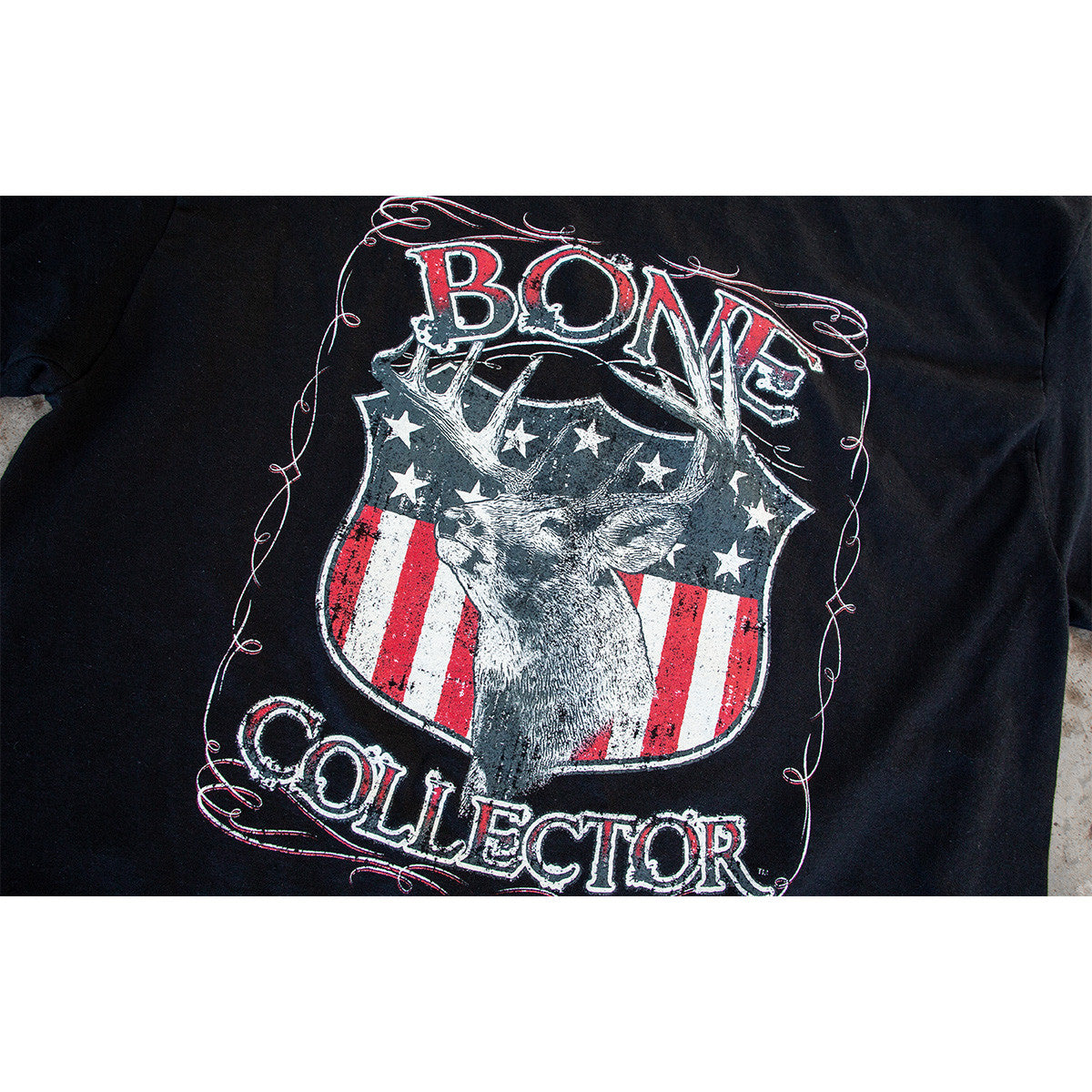 bone collector shield americana tee black graphic
